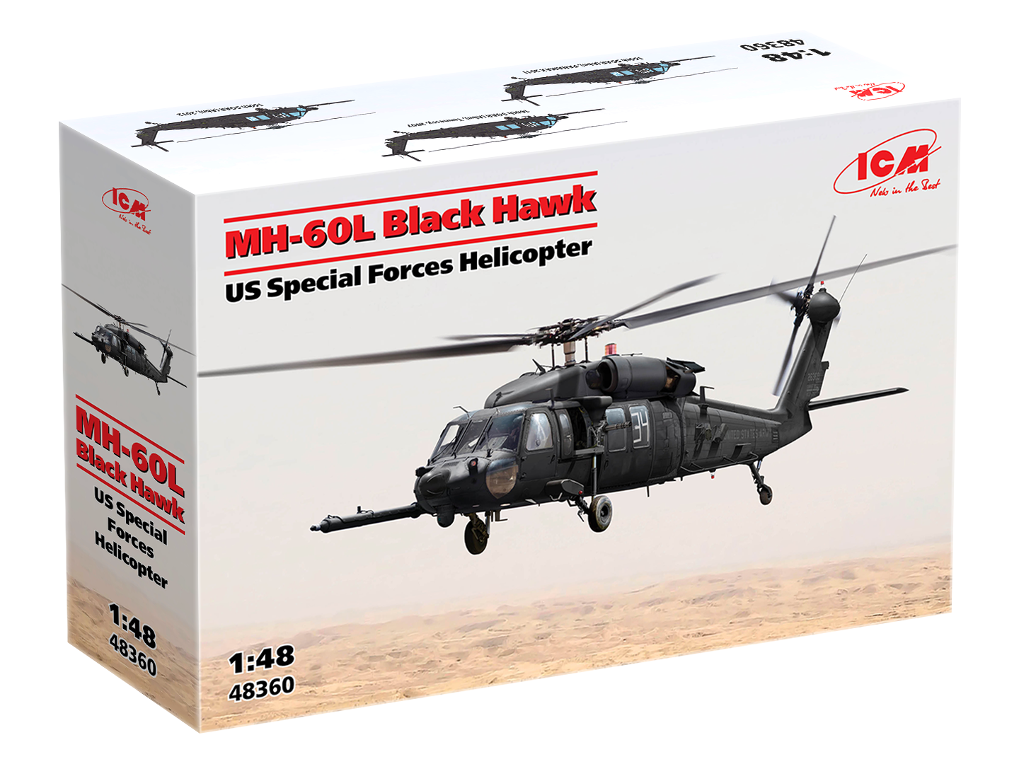 ICM 1/48 MH-60L Black Hawk, US Special Forces Helicopter (100% new molds)