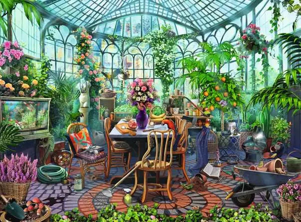 120002079 - RAVENSBURGER 500PC - GREENHOUSE MORNINGS