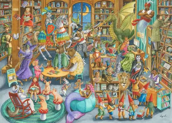 164554 - RAVENSBURGER 1000PC - MIDNIGHT AT THE LIBRARY
