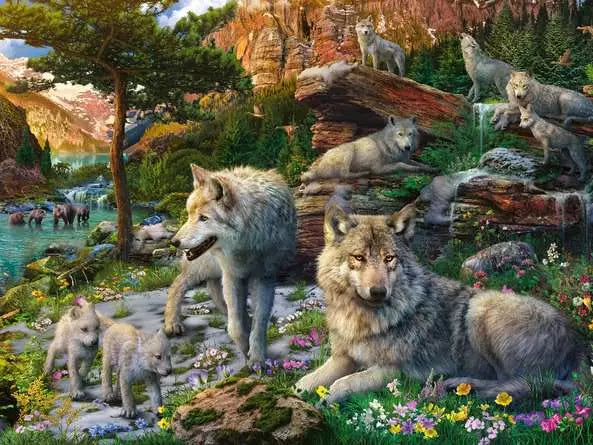 120007197 - RAVENSBURGER 1500PC - WOLVES IN SPRING