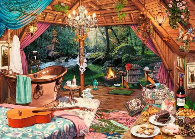 120008255 - RAVENSBURGER 500PC - COZY GLAMPING