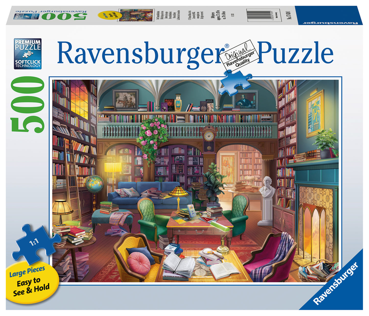 174591 - RAVENSBURGER 500PC - DREAM LIBRARY - LARGE FORMAT
