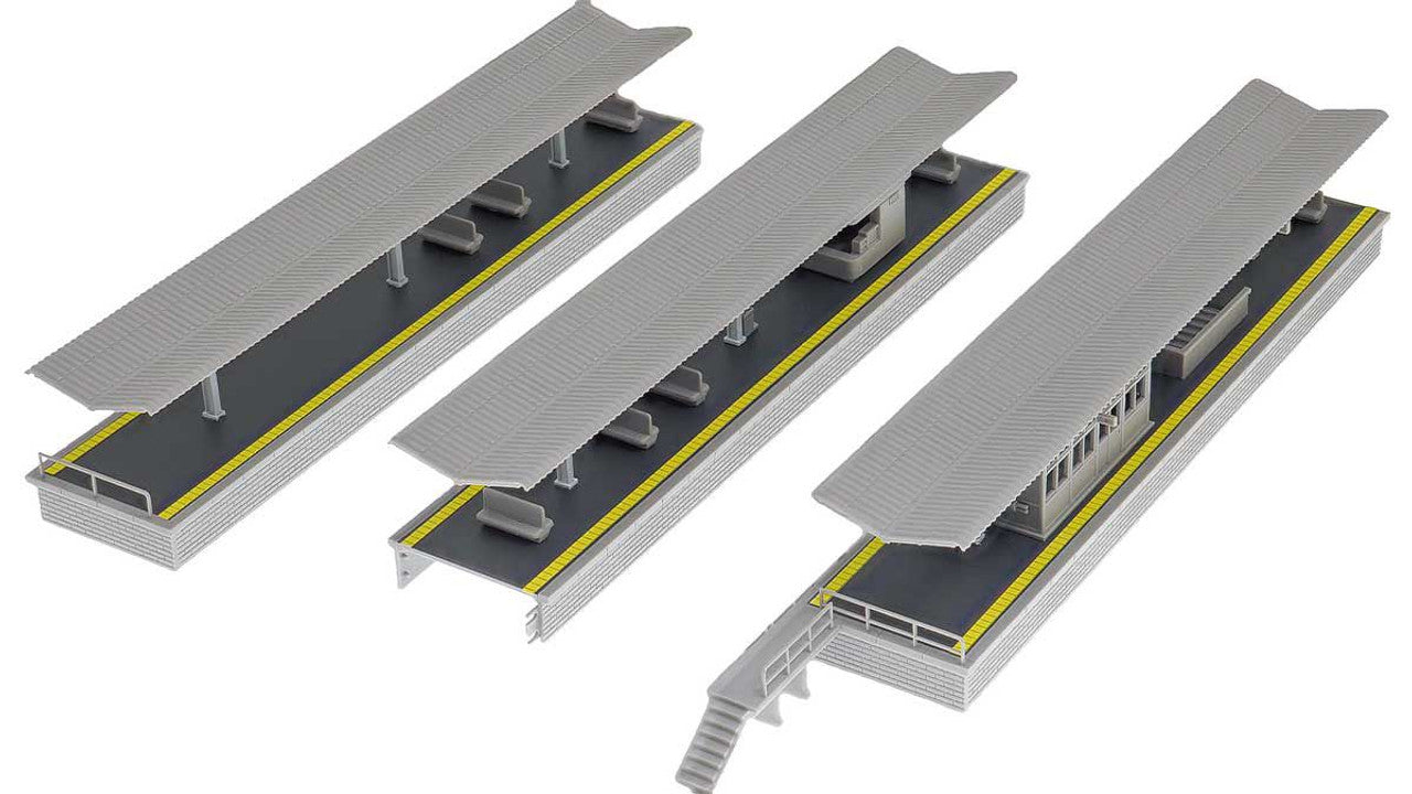 Greenmax 2638 Pre-colored Urban Island Platform Set (N scale)