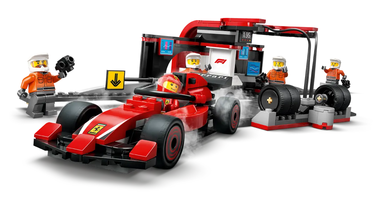 Lego 60443 F1® Pit Stop & Pit Crew with Ferrari Car