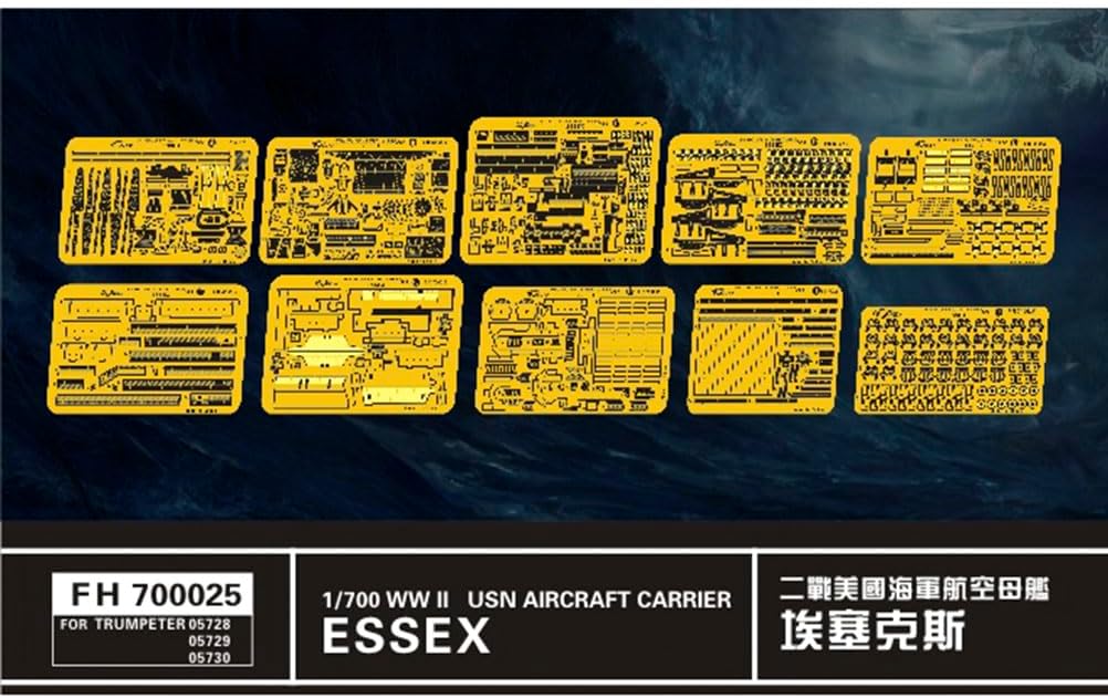 Flyhawk FH700025 for Trumpeter 05728 05729 05730 1/700 WW2 USN Aircraft Carrier Essex Photoetch Enhancement Parts Photoetch Set Etched Parts