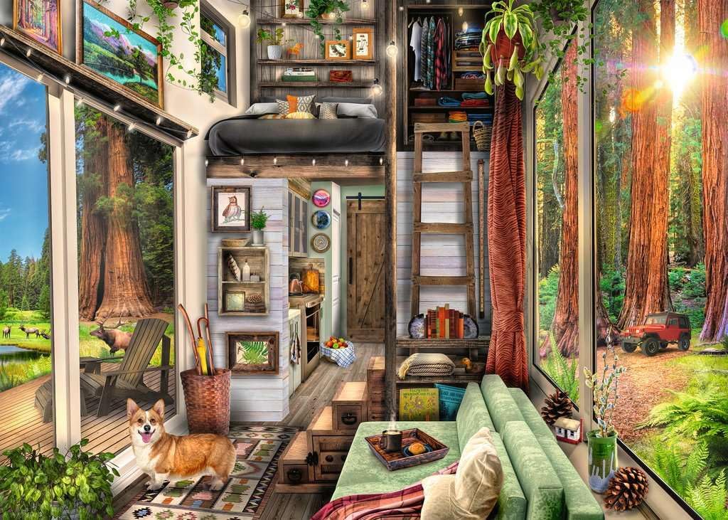 120006343 - RAVENSBURGER 1000PC - REDWOOD FOREST TINY HOUSE
