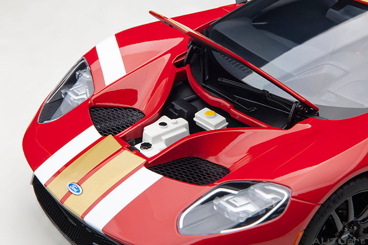 Autoart 1/18 Ford GT Heritage Edition 2022 Alan Mann - (Red with Gold stripes)