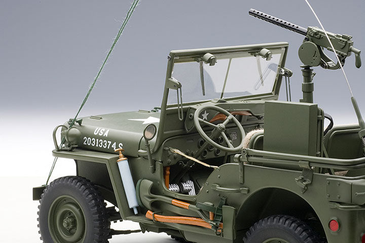 AutoArt JEEP WILLYS (ARMY GREEN)(WITH TRAILER/ACCESSORIES INCLUDED) 1:18