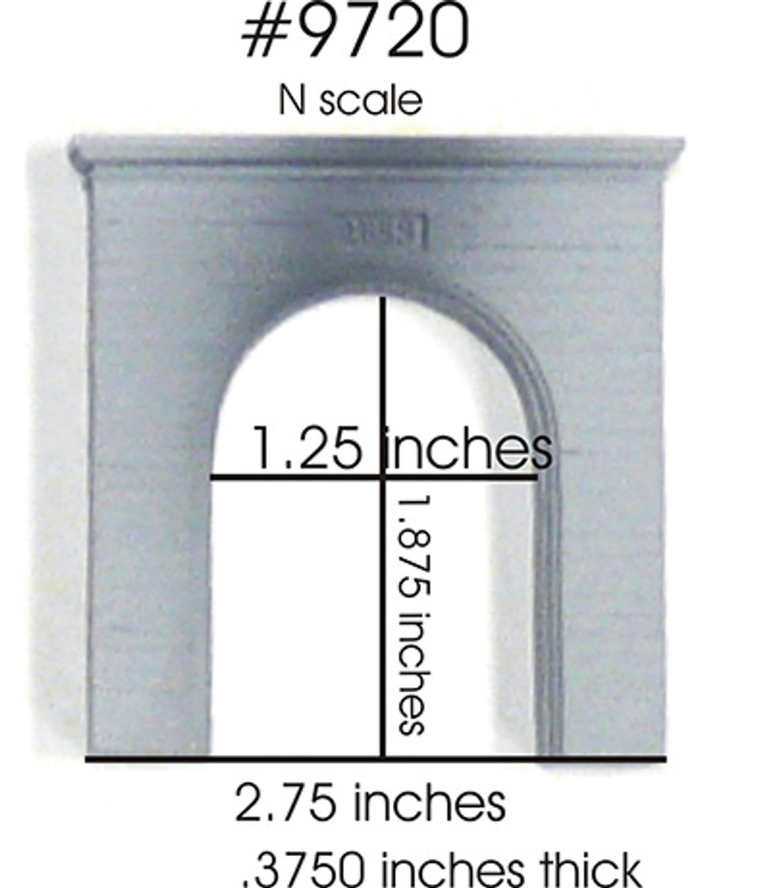 Chooch Enterprises 9720 - Single Concrete Tunnel Portal (2) - N scale