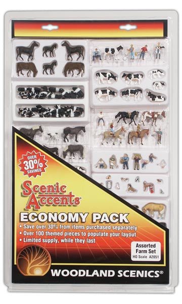 Woodland Scenics Economy Pack - Assorted Farm Set HO Scale