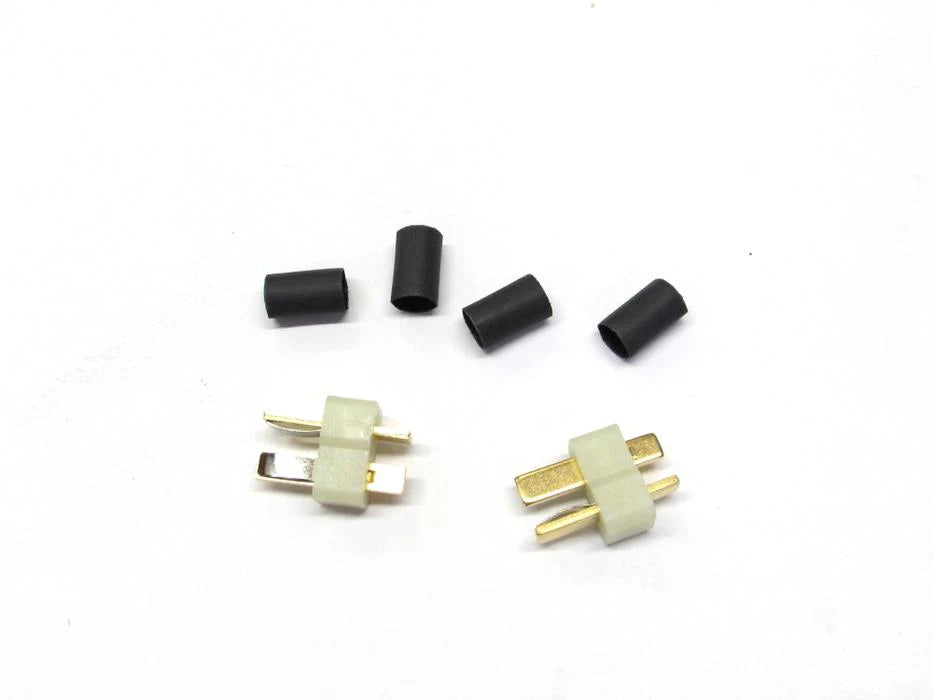 Deans HW High Temp - Ultra Plug White (2 pack Male) 1/4" Shrink Tubing