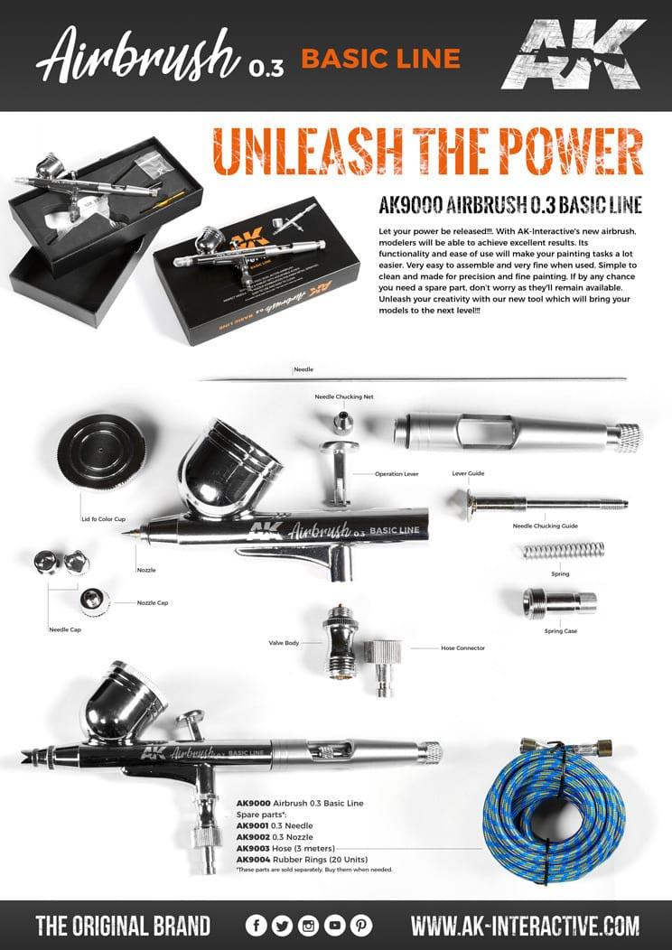 AK Interactive 9000 Airbrush 0.3 Basic Line