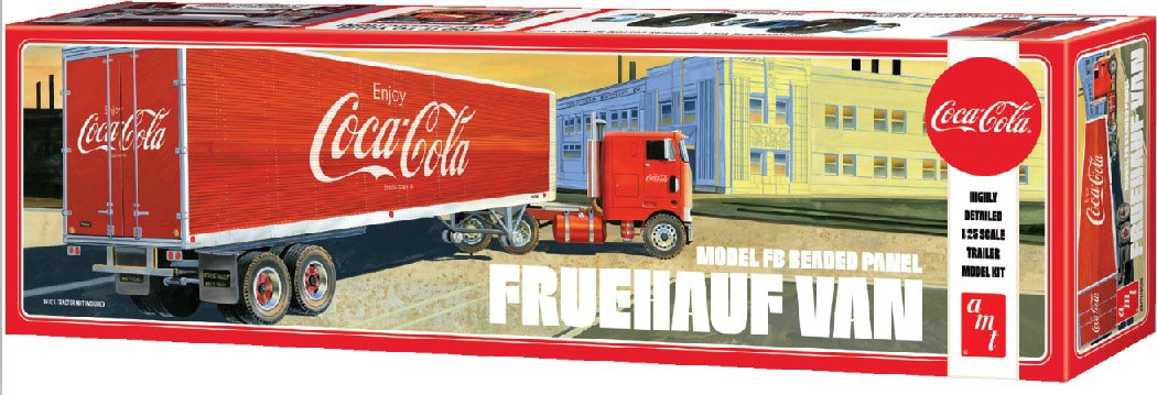AMT 1/25 Fruehauf Beaded Van Semi Trailer Coca-Cola