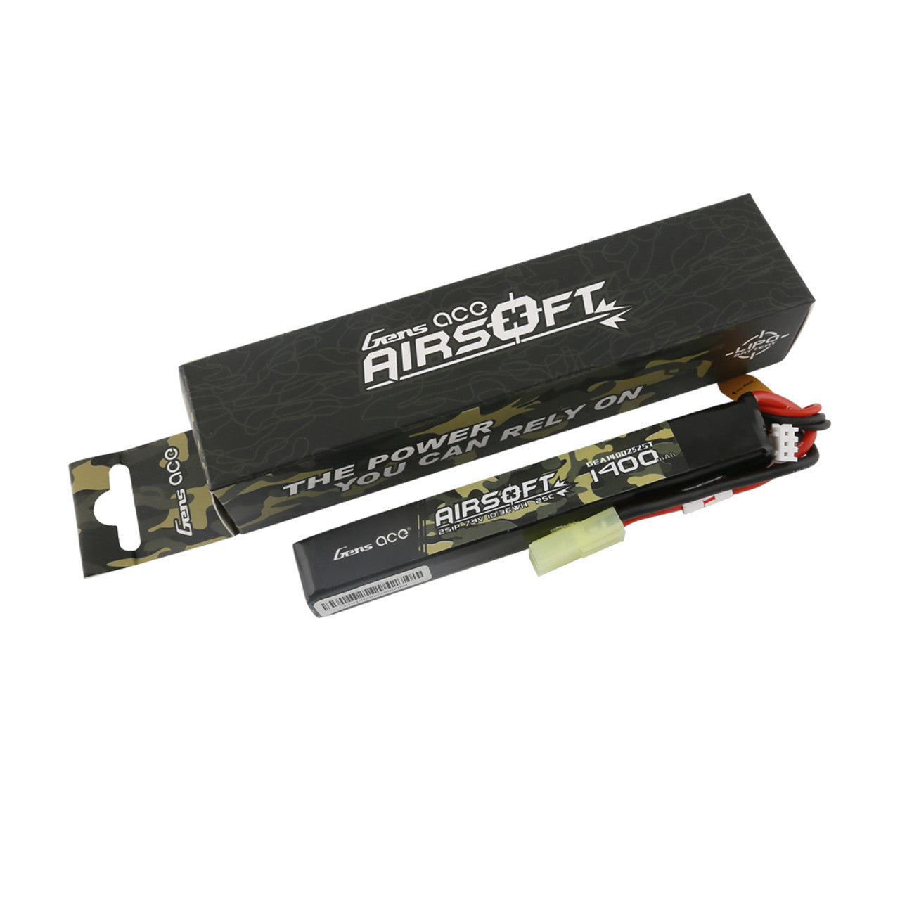 Gens Ace Airsoft 1400mAh 2S1P 7.4V 25C LiPo w/ Tamiya Plug