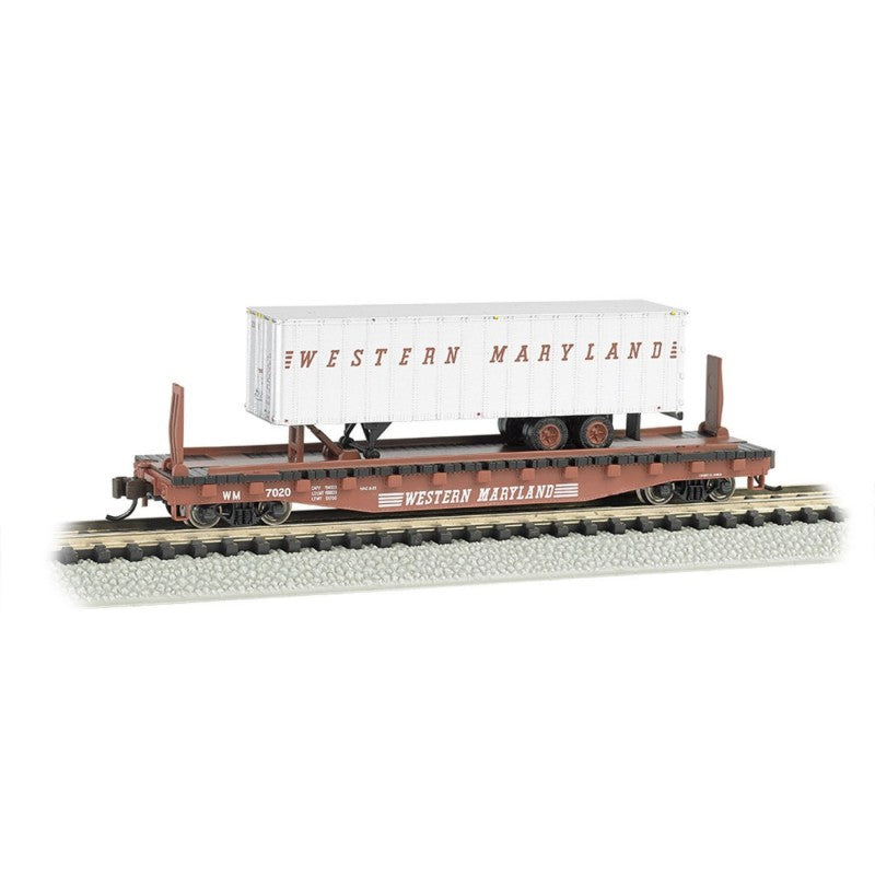 N 52'6in Flatcar w/Piggyback Trailer WM/WM