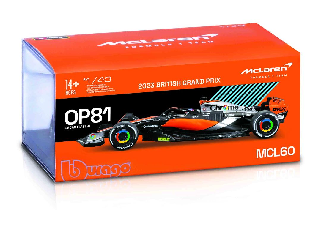 Bburago 1/43 McLaren Racing MCL60 (2023) w/ driver (Norris #4)