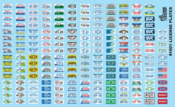 Gofer Racing 11001 1/24-1/25 License Plates