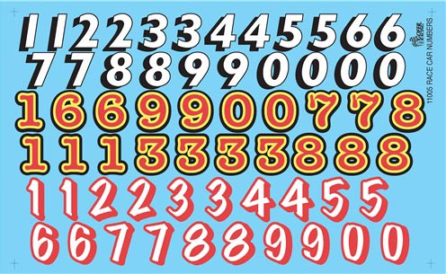 Gofer Racing 11005 1/24-1/25 Old-School Race Car Numbers