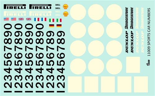 Gofer Racing 11009 1/24-1/25 Racing Sport Car Numbers & Logos