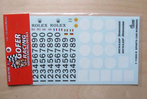 Gofer Racing 11009 1/24-1/25 Racing Sport Car Numbers & Logos