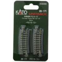 Kato 20-171, N Scale Unitrack Curved Section, 8 9/16" 216mm, 15 Degrees