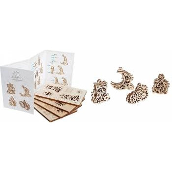U-Fidget Gearsmas (4 models) - 8 pieces (Easy) By UGEARS