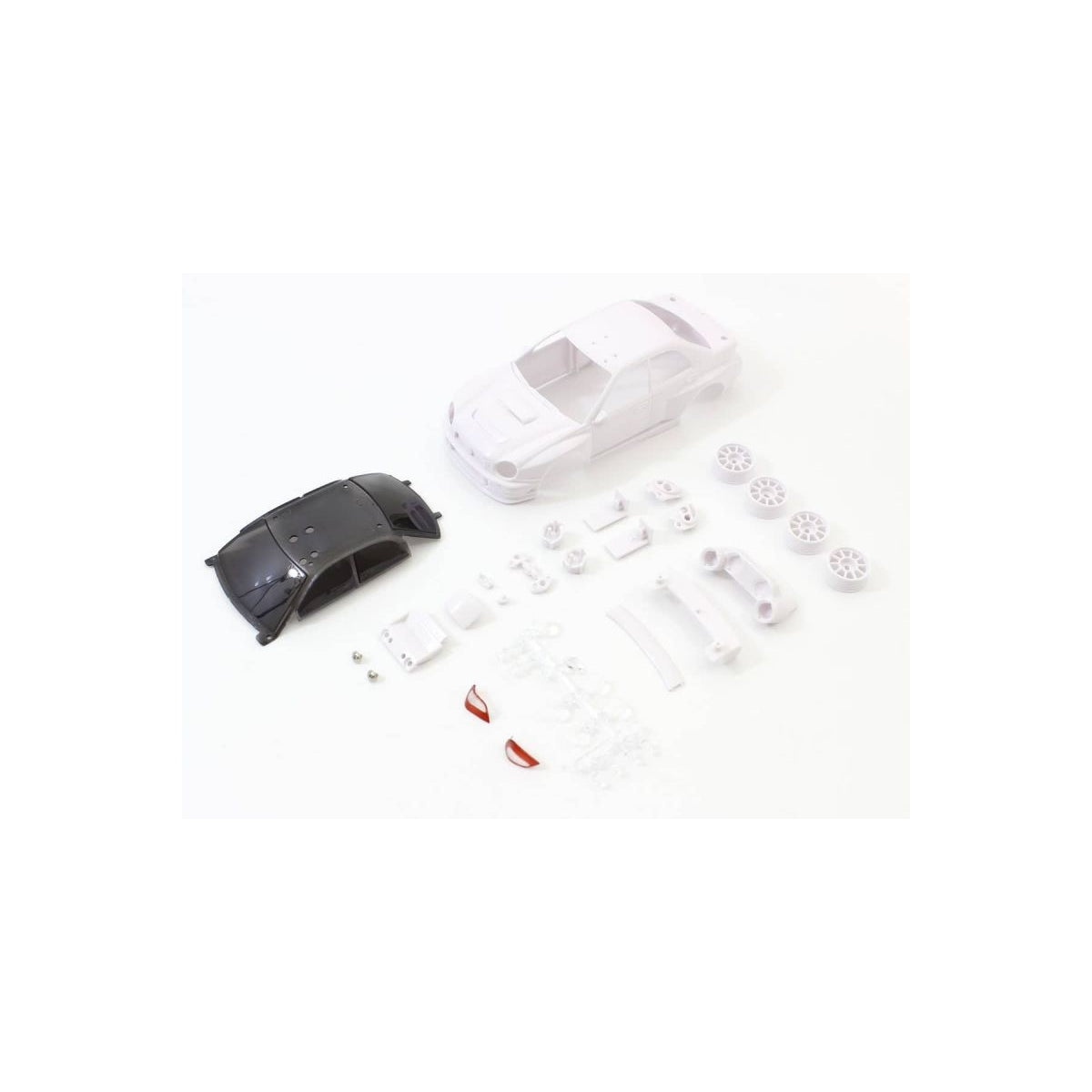 MZN200 - Impreza WRC 2002 White Body Set w/Wheel