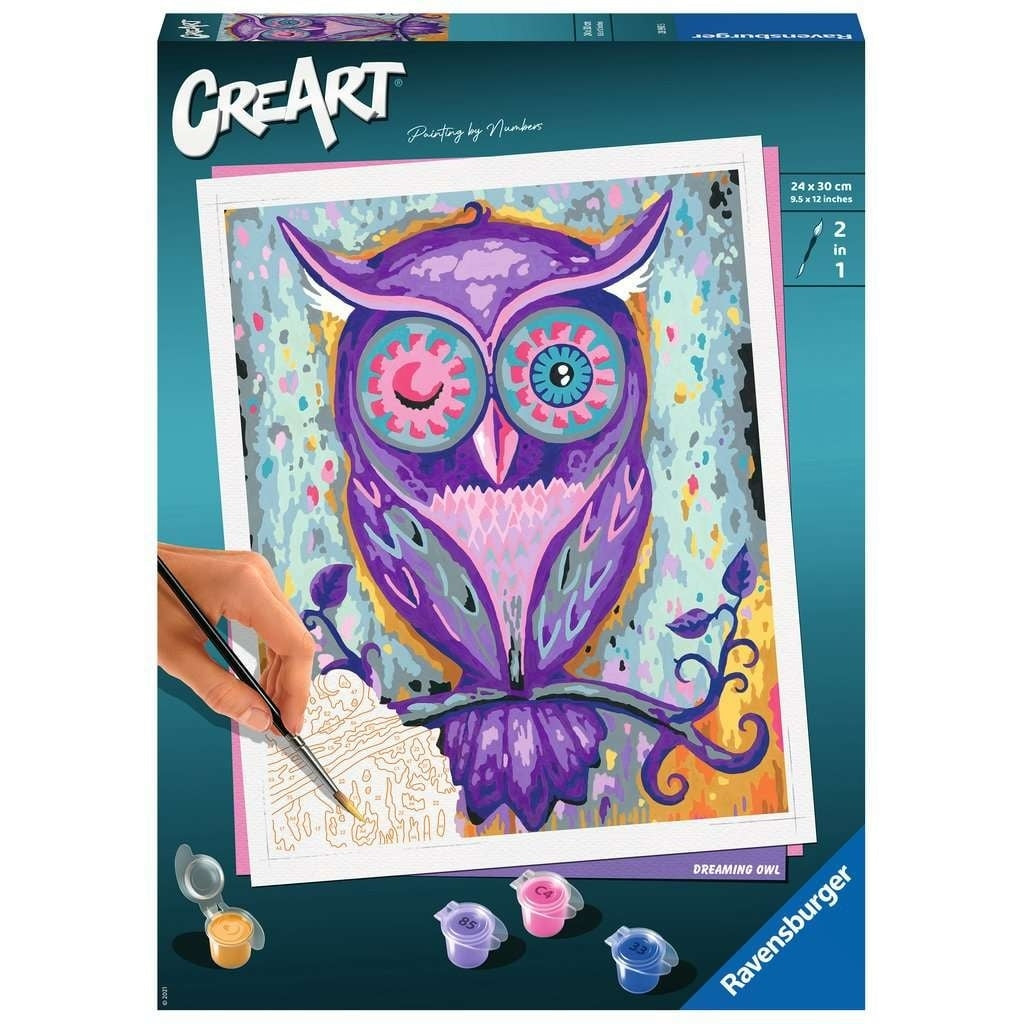 289905 - RAVENSBURGER - CREART - PAINT BY NUMBERS - DREAMING OWL 10x12