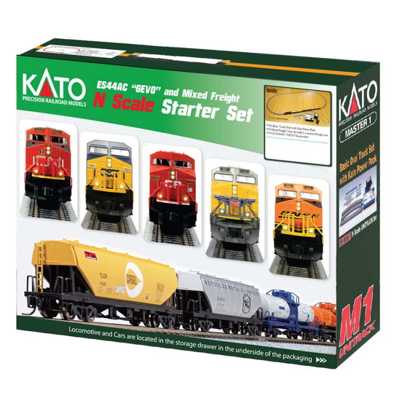KATO 106-0020 N scale M1 Basic Oval Track Set, ES44 Canadian National, Freight Cars and Power Pack, 120V