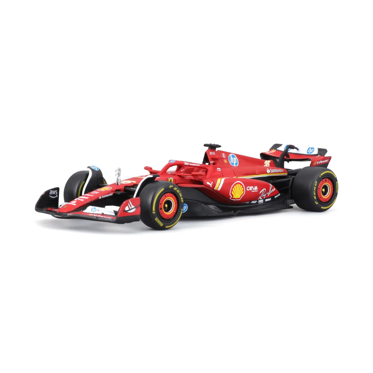 Bburago 1/43 Ferrari Season Car w/ driver (2024) (Leclerc #16)
