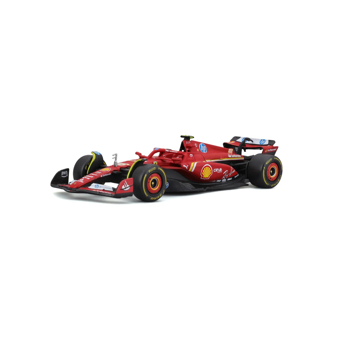 Bburago 1/43 Ferrari Season Car w/ driver (2024) (Sainz #55)