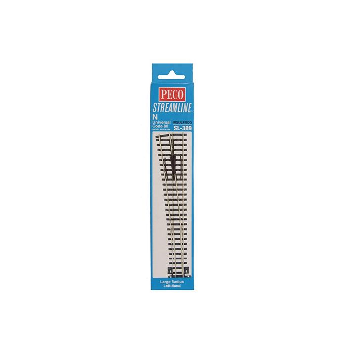 PECO SL-389 N Code 80 LH Large Radius Turnout