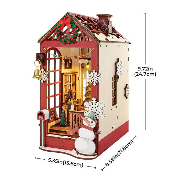 Rolife Christmas Indoor Scene Book Nook Shelf Insert