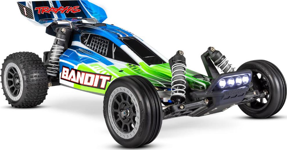 Traxxas Bandit 1/10 RTR Buggy Green with LED Light Kit