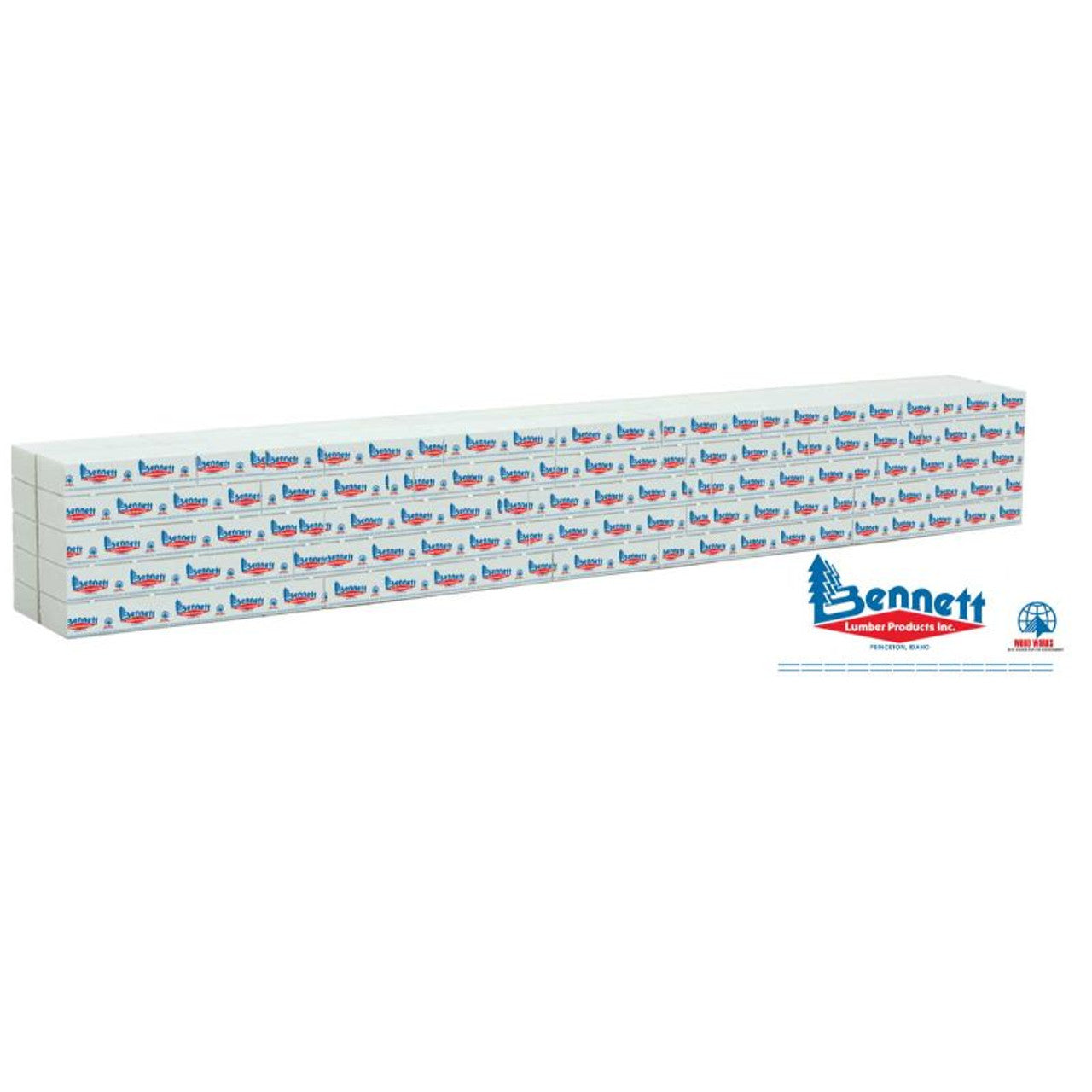 Walthers SceneMaster 949-3162 - Wrapped Lumber Load for 72' Centerbeam Bennett Lumber - HO Scale
