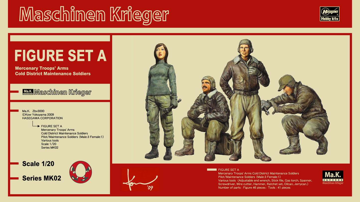 Hasegawa 1/20 Ma.K. Figure Set A (Mercenary Troops' Arms Cold District Maintenance Soldiers) MK02