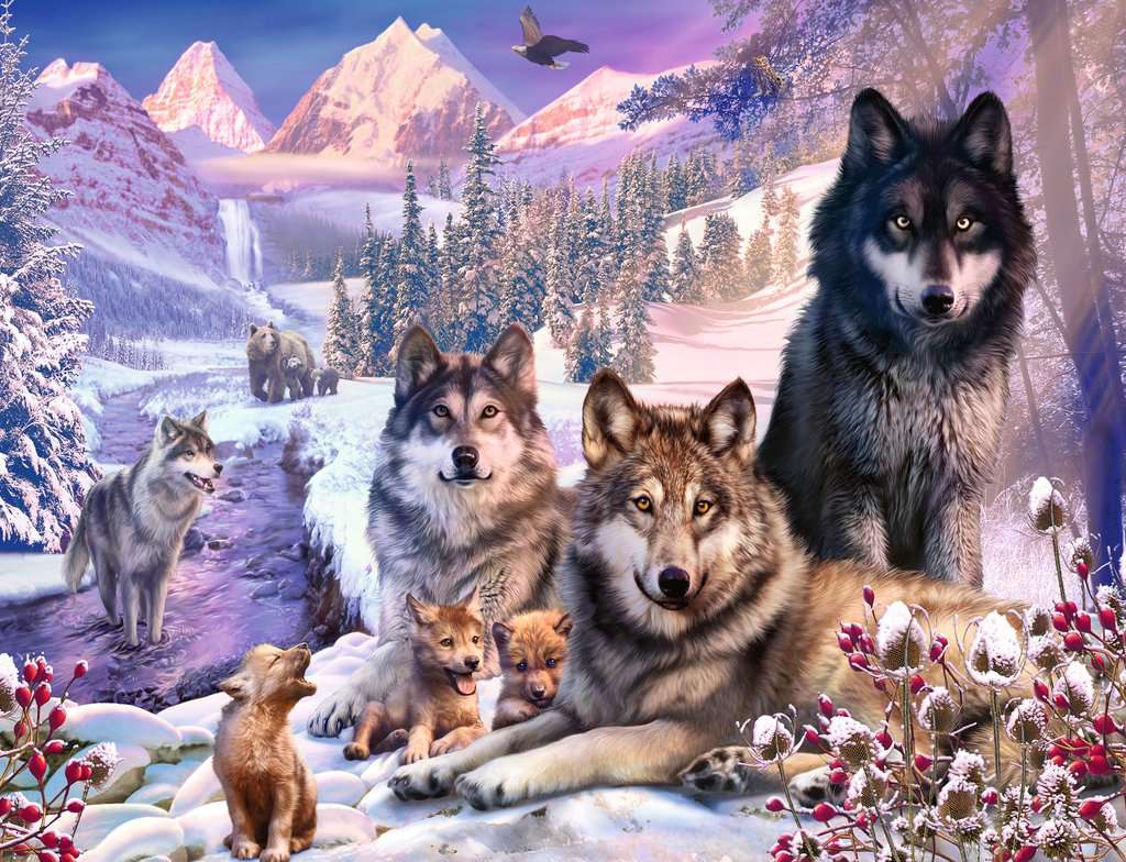 160129 - RAVENSBURGER 2000PC - WINTER WOLVES