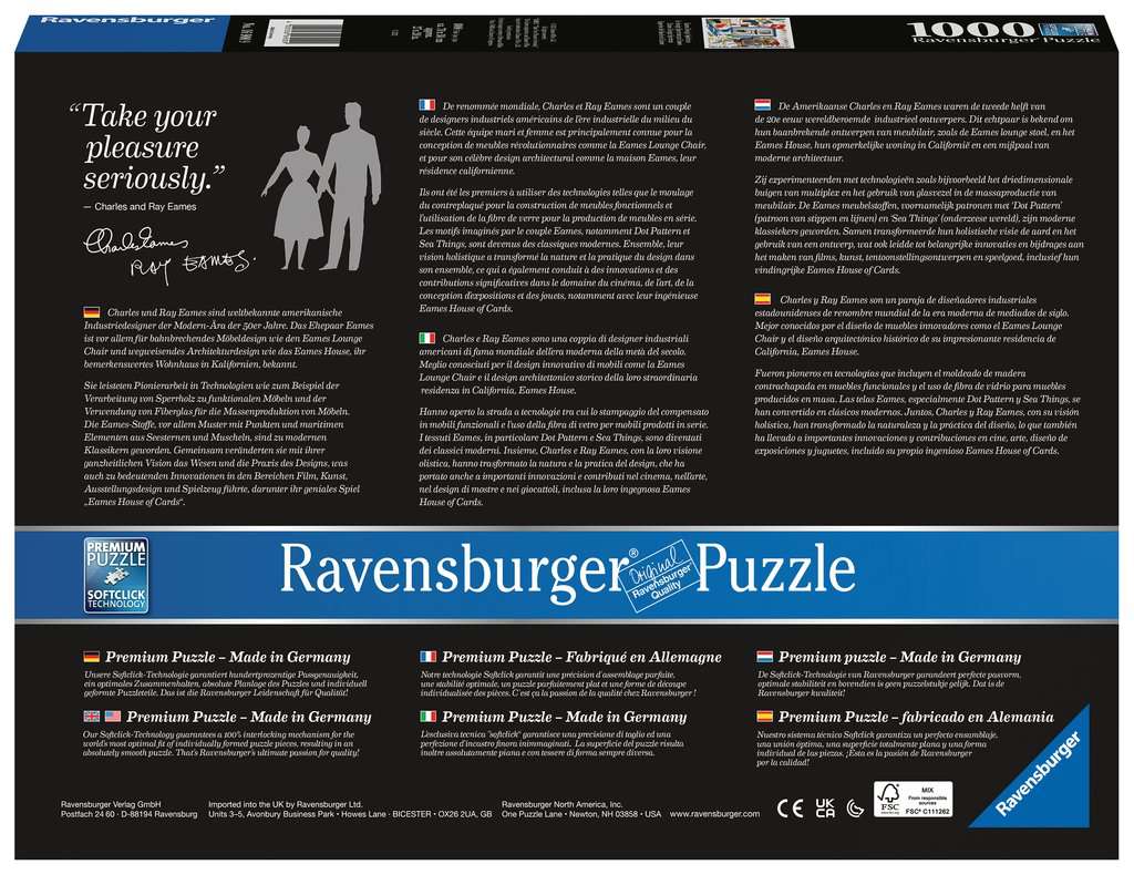16899 - RAVENSBURGER 1000PC - EAMES DESIGN CLASSICS