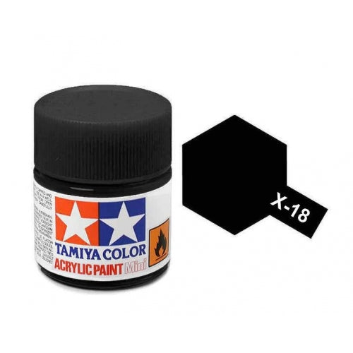 TAMIYA X-18 SEMI-GLOSS BLACK ACRYLIC MINI 10ML