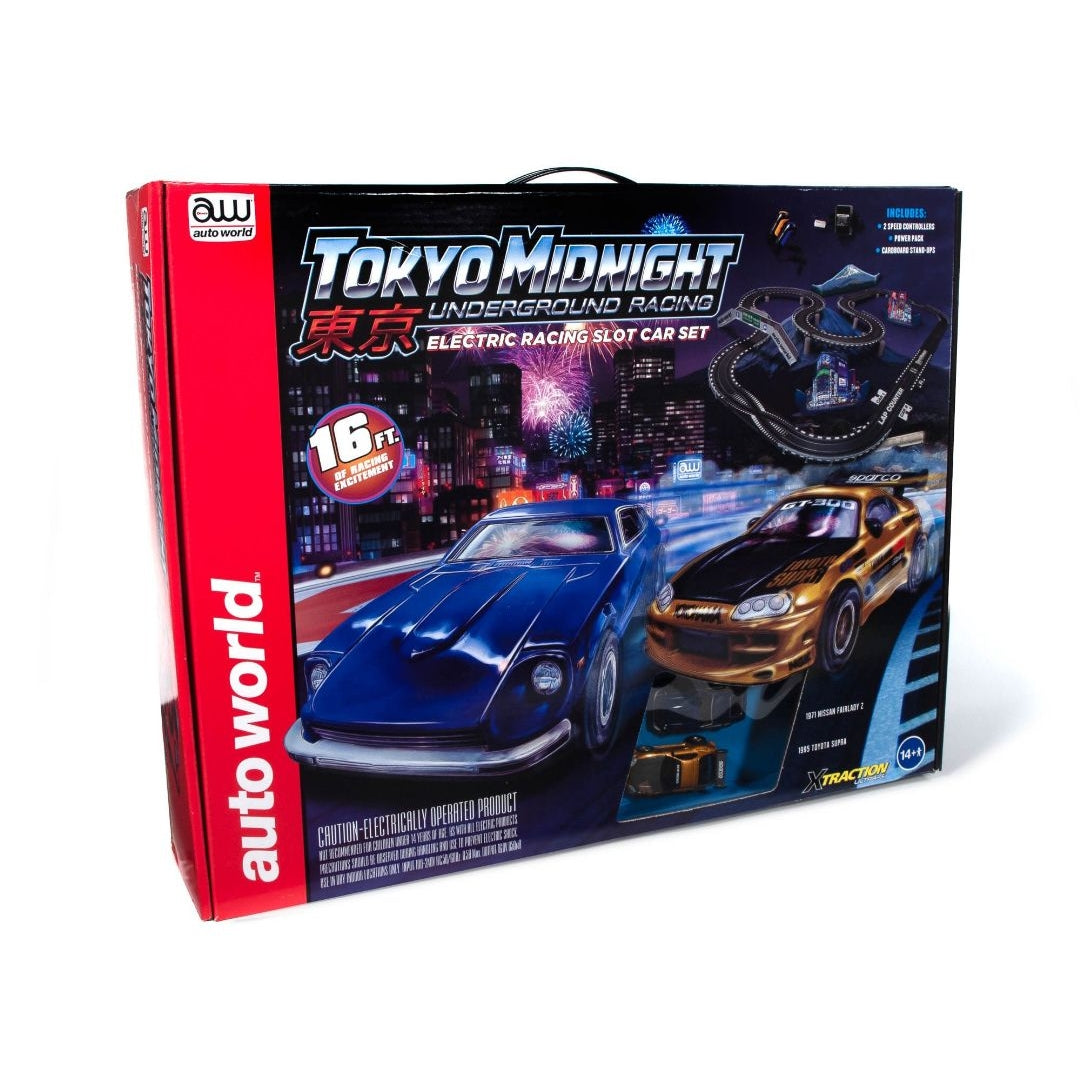 Auto World 16' Tokyo Midnight Underground Racing Slot Race Set