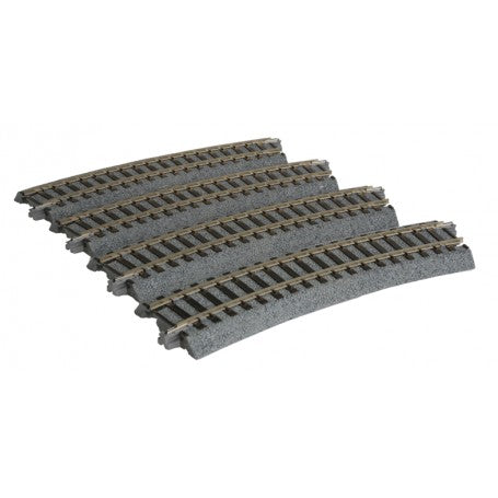 Kato 2-280 370mm (14 9/16') Radius 22.5 Curve Track R370-22.5(4 pcs.) (HO scale)