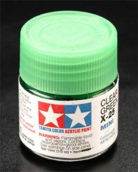 TAMIYA X-25 CLEAR GREEN ACRYLIC MINI 10ML