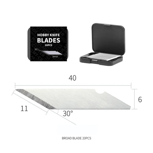 DSPIAE DK-B01 Hobby Knife Blades - Broad（20pcs）