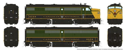 Rapido 21605 HO Scale MLW FPA-2u/FPB-2u Set, ESU Lok Sound DCC, Canadian National CNR 1954 Scheme, #6758 & 6858