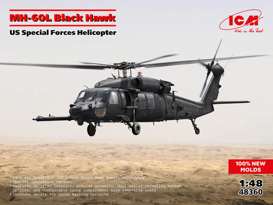 ICM 1/48 MH-60L Black Hawk, US Special Forces Helicopter (100% new molds)