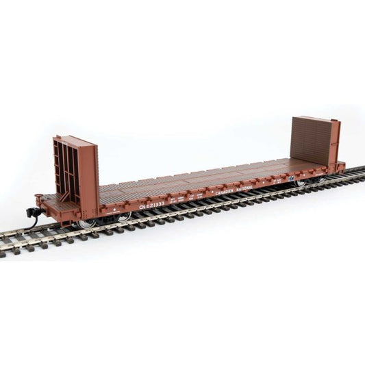 Walthers Mainline 910-5865 HO 60ft P-S Bulkhead Flatcar, Canadian National #621333