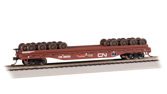 Bachmann 18938 52' Wheel Flatcar with Wheel Load - Canadian National #49435