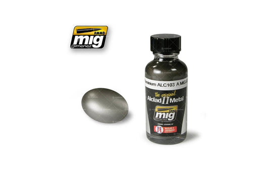 Ammo Mig 8203 Dark Aluminium Alclad Metallic Paint ALC103, 30ml