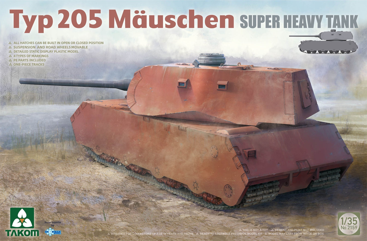 Takom 1/35 Typ 205 Mauschen Super Heavy Tank