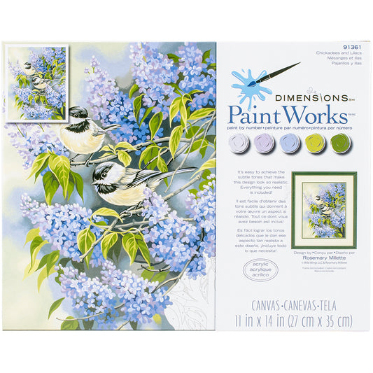 Paint Works Paint By Number Kit 11"X14"-Chickadees & Lilacs